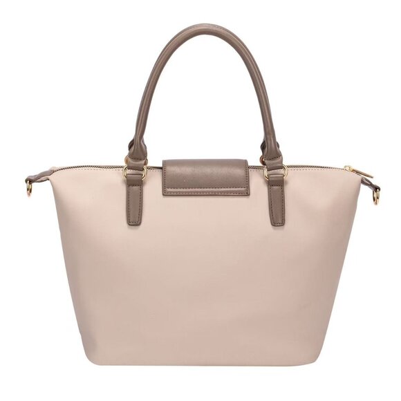 David Jones Beige Womens Faux Fur Scoop Shoulder Bag KJ  DAVID JONES SHOULDER HANDBAG